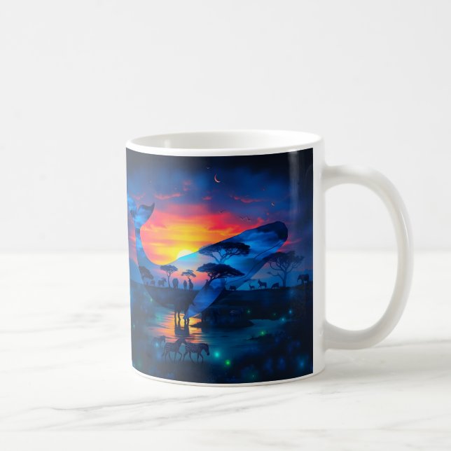 Caneca De Café Mushroom Bungalow Neon Wallpapers, Presentes, Trav (Direita)