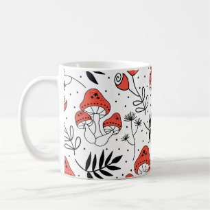 Caneca De Café Mushroom Fungi: Arte na Linha da Natureza
