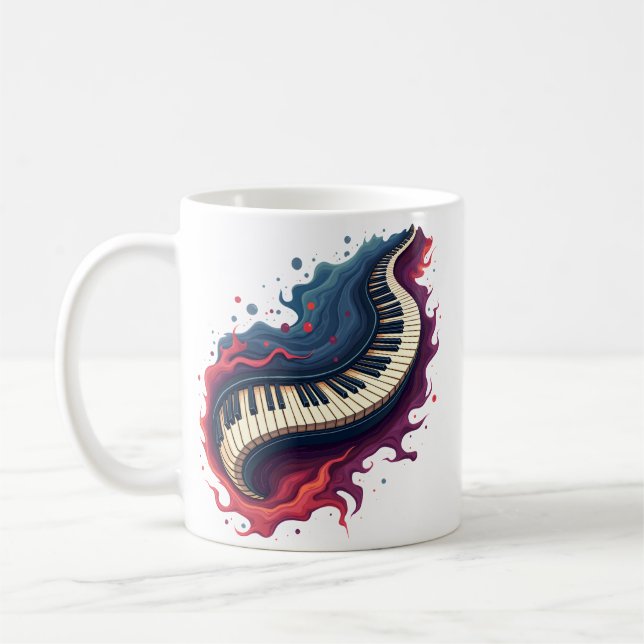 Caneca De Café Music in motion, the curved piano. (Esquerda)