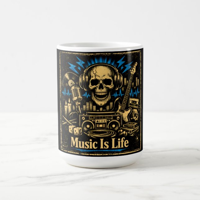 Caneca De Café Music Is Life – Sound Living Philosophy (Centro)