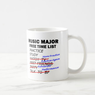 Caneca De Café Music Major List - Rapariga