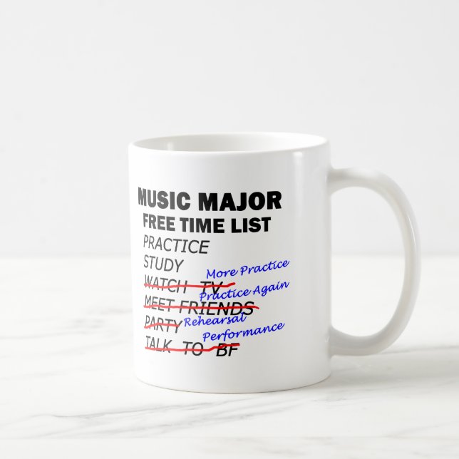 Caneca De Café Music Major List - Rapariga (Direita)
