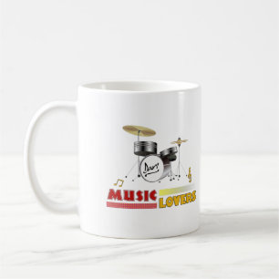 Caneca De Café Música Amadurece Drums Palavra Art Design