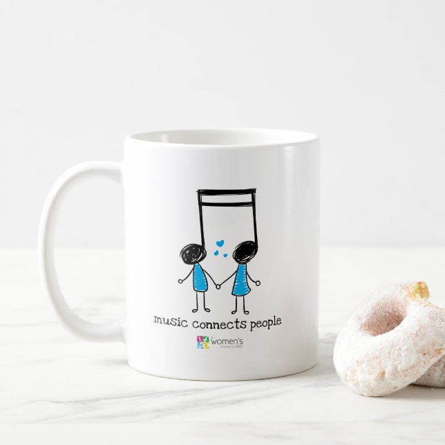 Caneca De Café Música Azul Conecta Pessoas (Com Donut)