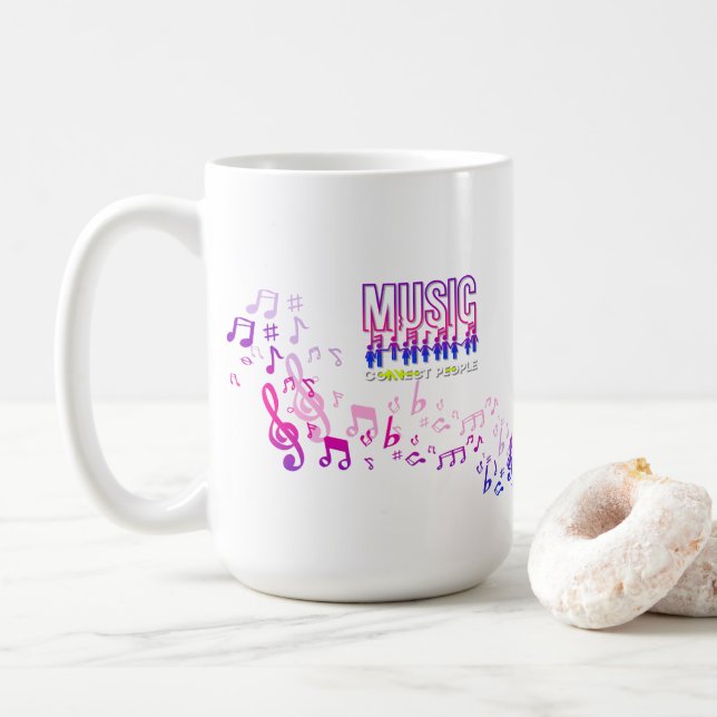 Caneca De Café Música Conecta Pessoas | Clássica #15 (Com Donut)