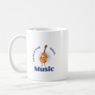 Caneca De Café Música cura a alma do engraçado
