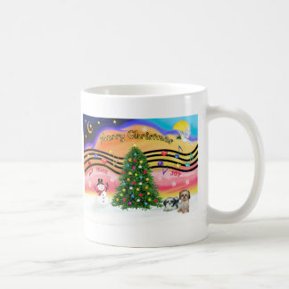 Caneca De Café Música de Natal 2 - Shih Tzu (dois)