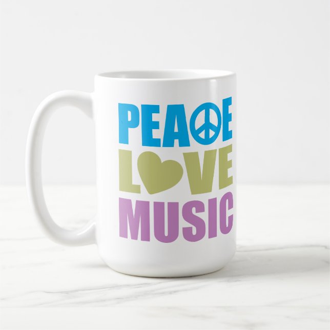 Caneca De Café Música do amor da paz (Esquerda)
