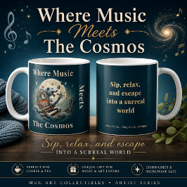 Caneca De Café Música do Pianista Canino Celestial Encontra o Cos