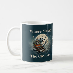 Caneca De Café Música do Pianista Canino Celestial Encontra o Cos