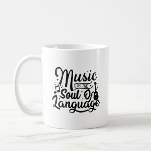 Caneca De Café Música É A Alma Da Tipografia Langiage Mug