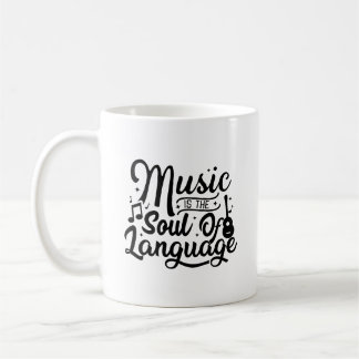 Caneca De Café Música É A Alma Da Tipografia Langiage Mug
