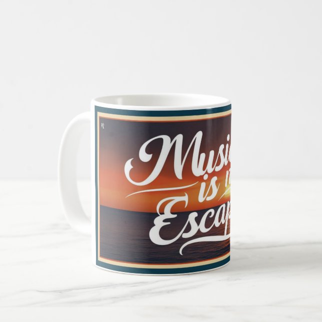 Caneca De Café Música É Minha Fuga (Frente Esquerda)