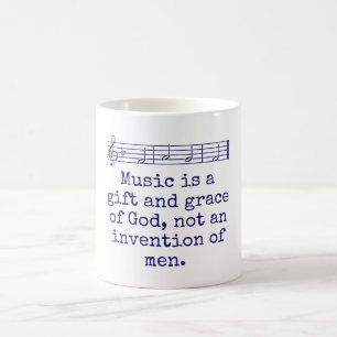 Caneca De Café Música É Um Presente E Graça - Citação Musical