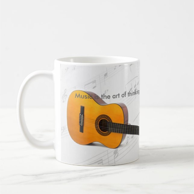 Caneca De Café Música está pensando com som Guitar (Esquerda)