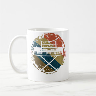 Caneca De Café Música Feminina Musicista Pianista Teclado Antigo