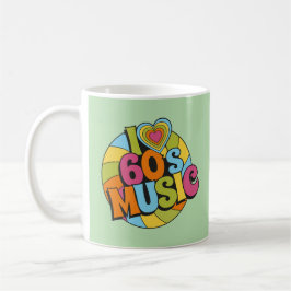 Caneca De Café Música Inspirada nos Anos 60 Estética Retro Groovy