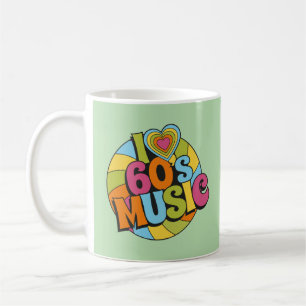 Caneca De Café Música Inspirada nos Anos 60 Estética Retro Groovy