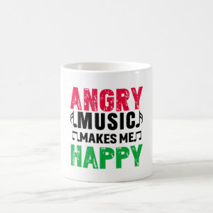 Caneca de Café 'Música Irritada Me Faz Feliz'