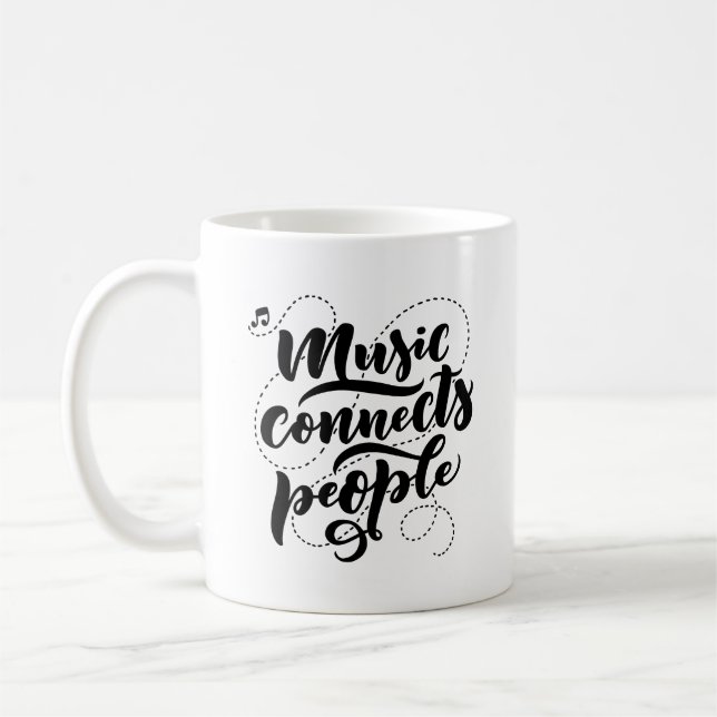 Caneca De Café Música liga Pessoas Typografia Mug (Esquerda)