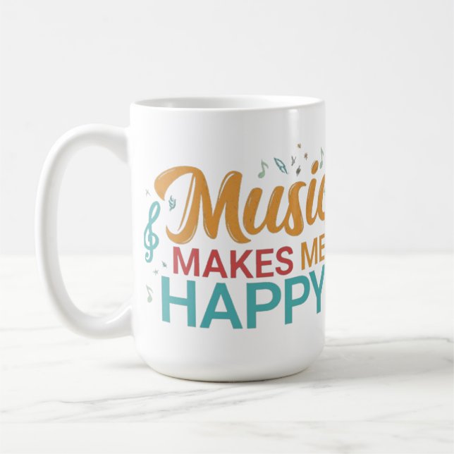 Caneca De Café Música me deixa feliz (Esquerda)