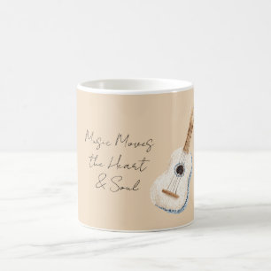 Caneca De Café Música Move o Coração e Alma Guitarra