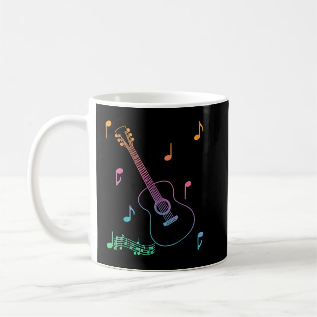 Caneca De Café Música Notas: Violão acústico (Esquerda)