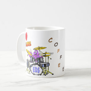 Caneca De Café Música Octopus Cartoon Café Lover Café Mug