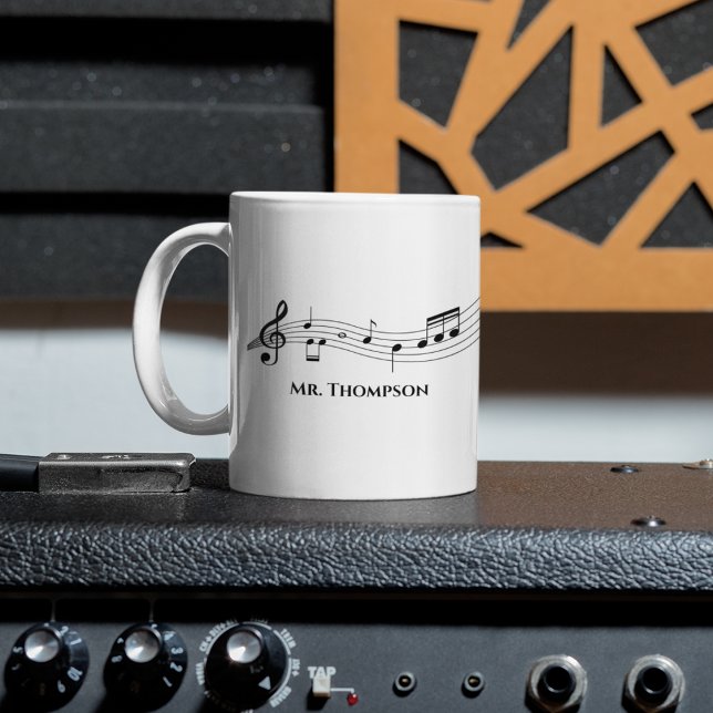 Caneca De Café Música Personalizada de Banda de Notas Musicais ou (Criador carregado)