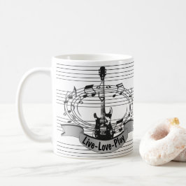 Caneca De Café Música Personalizada E Tema De Violão Coffee Mug