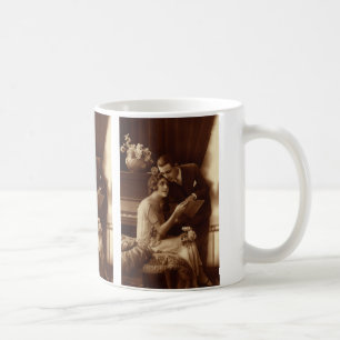 Caneca De Café Música Romântica Vintage, Amantes de Amor e Romanc