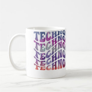 Caneca De Café Música Techno Psicodélica Edm Dj Rave Estilosa