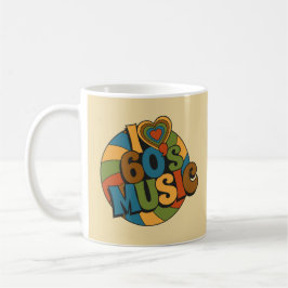 Caneca De Café Música Temática dos Anos 60 Retro Groovy Vintage