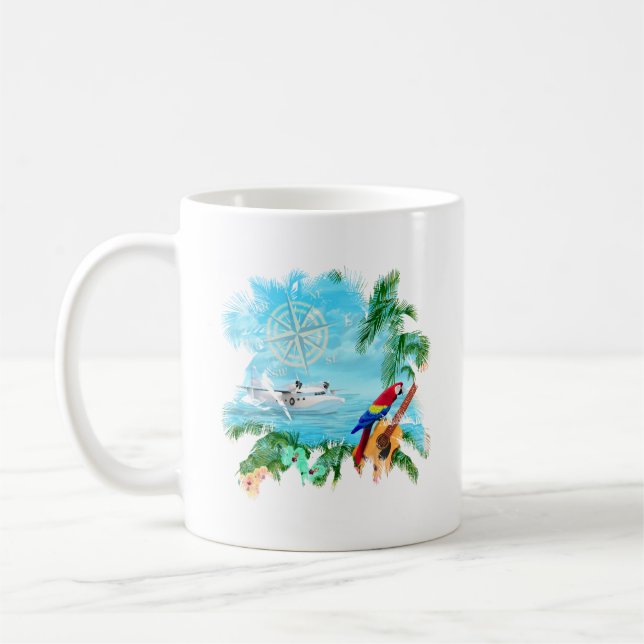 Caneca De Café Música tropical da praia (Esquerda)