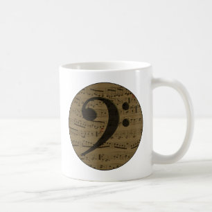 Caneca De Café Musical Bass Clef sheet
