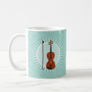 Caneca De Café Musical de turquesa de diversão violino
