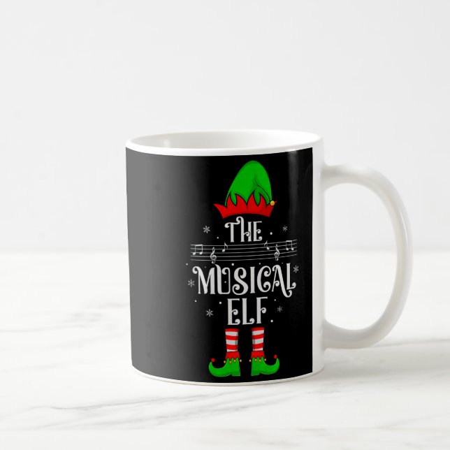 Caneca De Café Musical Elf Xmas Christmas Matching Family Elf Squ (Direita)