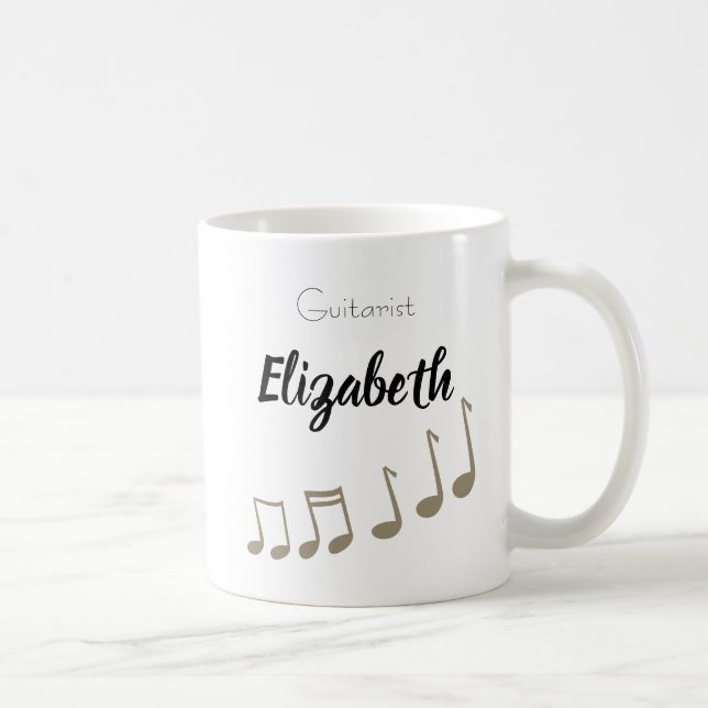 Caneca De Café Musical Note Musical Singer Guitarista Drummer (Direita)