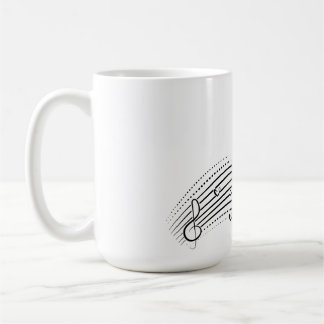 Caneca De Café Musical note wave, black line clipart