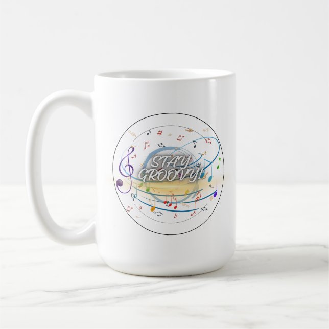 Caneca De Café Musical Notes Mug - Music Lover Coffee Cup (Esquerda)