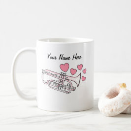 Caneca De Café Musicário de Mug Brass do Casamento Personalizado 