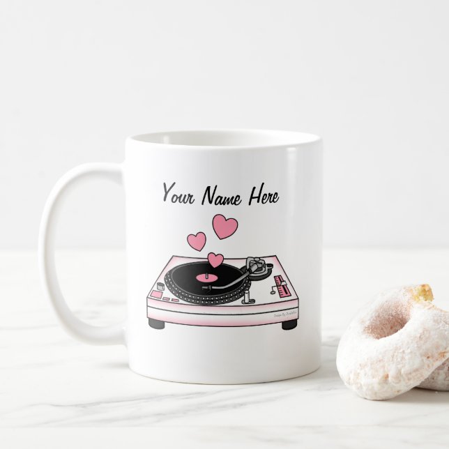 Caneca De Café Músico do Lover Musical do Casamento Personalizado (Com Donut)
