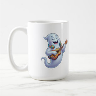 Caneca De Café Músico Fantasma Assustador Arte Musical de Hallowe