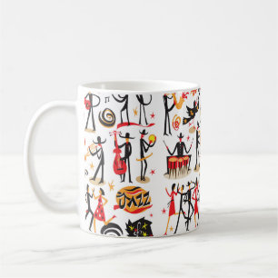 Caneca De Café músicos de jazz - conjunto de ícones. Isolado em