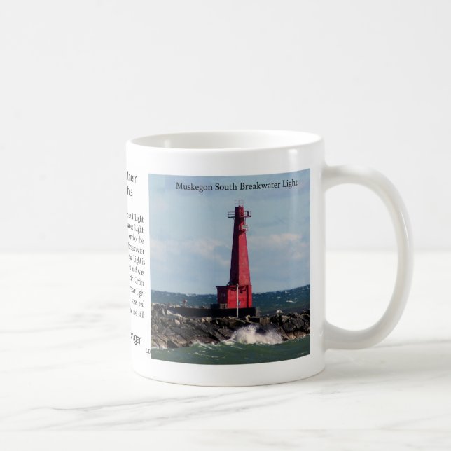 Caneca De Café Muskegon South Pierhead & Breakwater Lights (Direita)