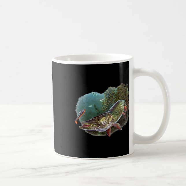 Caneca De Café Muskie Hunter Musky Pescador Voa Pescaria Nov (Direita)