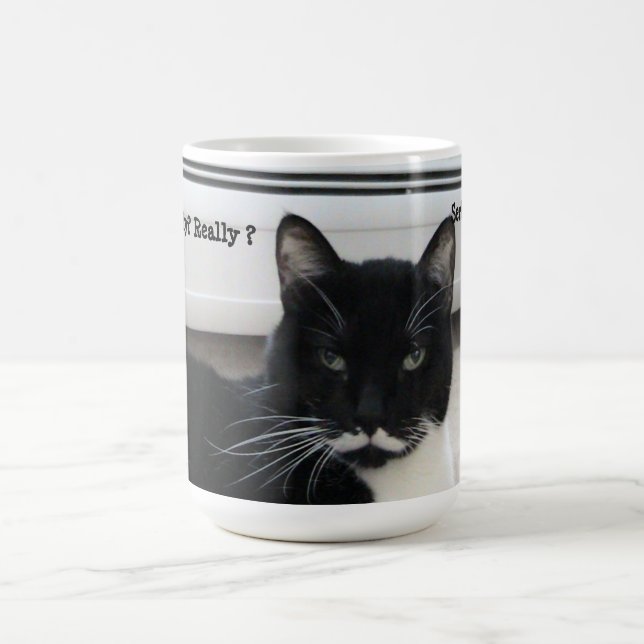 Caneca De Café Mustache Tuxedo Cat (Sério) (Centro)