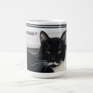 Caneca De Café Mustache Tuxedo Cat (Sério)