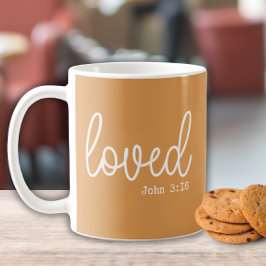 Caneca De Café Mustard Love Faith Cote minimalista