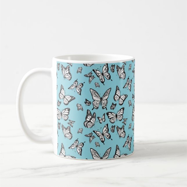 Caneca De Café Muster mit Schmetterlingen  (Esquerda)